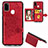 Ultra-thin Silicone Gel Soft Case Cover with Magnetic S05D for Samsung Galaxy M21 Red