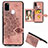 Ultra-thin Silicone Gel Soft Case Cover with Magnetic S05D for Samsung Galaxy M21 Rose Gold