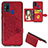 Ultra-thin Silicone Gel Soft Case Cover with Magnetic S05D for Samsung Galaxy M31 Prime Edition Red