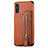 Ultra-thin Silicone Gel Soft Case Cover with Magnetic S05D for Xiaomi Redmi 9A Brown