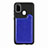 Ultra-thin Silicone Gel Soft Case Cover with Magnetic S08D for Samsung Galaxy M21 Blue
