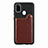 Ultra-thin Silicone Gel Soft Case Cover with Magnetic S08D for Samsung Galaxy M21 Brown