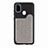 Ultra-thin Silicone Gel Soft Case Cover with Magnetic S08D for Samsung Galaxy M21 Gray