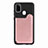 Ultra-thin Silicone Gel Soft Case Cover with Magnetic S08D for Samsung Galaxy M21 Rose Gold
