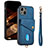 Ultra-thin Silicone Gel Soft Case Cover with Magnetic S09D for Apple iPhone 13 Blue