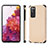 Ultra-thin Silicone Gel Soft Case Cover with Magnetic S09D for Samsung Galaxy S20 FE 5G Gold