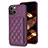 Ultra-thin Silicone Gel Soft Case Cover with Magnetic S10D for Apple iPhone 13 Purple