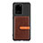 Ultra-thin Silicone Gel Soft Case Cover with Magnetic S12D for Samsung Galaxy S20 Ultra 5G Brown
