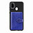 Ultra-thin Silicone Gel Soft Case Cover with Magnetic S13D for Samsung Galaxy M21 Blue