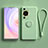 Ultra-thin Silicone Gel Soft Case Cover with Stand for Huawei P60 Matcha Green