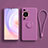 Ultra-thin Silicone Gel Soft Case Cover with Stand for Huawei P60 Purple