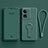Ultra-thin Silicone Gel Soft Case Cover with Stand for Oppo A58x 5G Midnight Green