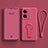 Ultra-thin Silicone Gel Soft Case Cover with Stand for Oppo A97 5G Hot Pink