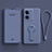 Ultra-thin Silicone Gel Soft Case Cover with Stand for Oppo A97 5G Lavender Gray