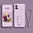 Ultra-thin Silicone Gel Soft Case Cover with Stand for Vivo iQOO 9 5G Clove Purple