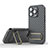 Ultra-thin Silicone Gel Soft Case Cover with Stand KC1 for Apple iPhone 13 Pro Max Gray