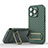 Ultra-thin Silicone Gel Soft Case Cover with Stand KC1 for Apple iPhone 13 Pro Max Green