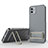 Ultra-thin Silicone Gel Soft Case Cover with Stand KC1 for Samsung Galaxy A04 4G Gray