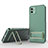 Ultra-thin Silicone Gel Soft Case Cover with Stand KC1 for Samsung Galaxy A04 4G Green