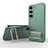 Ultra-thin Silicone Gel Soft Case Cover with Stand KC1 for Samsung Galaxy S22 5G Green