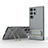 Ultra-thin Silicone Gel Soft Case Cover with Stand KC1 for Samsung Galaxy S22 Ultra 5G Gray