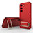 Ultra-thin Silicone Gel Soft Case Cover with Stand KC1 for Samsung Galaxy S23 Plus 5G Red