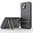 Ultra-thin Silicone Gel Soft Case Cover with Stand KC2 for Apple iPhone 13 Gray