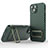 Ultra-thin Silicone Gel Soft Case Cover with Stand KC2 for Apple iPhone 13 Green