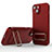 Ultra-thin Silicone Gel Soft Case Cover with Stand KC2 for Apple iPhone 13 Red