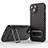 Ultra-thin Silicone Gel Soft Case Cover with Stand KC2 for Apple iPhone 14 Plus Brown