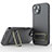 Ultra-thin Silicone Gel Soft Case Cover with Stand KC2 for Apple iPhone 14 Plus Gray