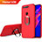 Ultra-thin Silicone Gel Soft Cover with Magnetic Finger Ring Stand for Huawei Honor V20 Red