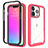 Ultra-thin Silicone Gel Soft Matte Finish Front and Back Case 360 Degrees Cover for Apple iPhone 13 Pro Hot Pink