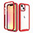 Ultra-thin Silicone Gel Soft Matte Finish Front and Back Case 360 Degrees Cover for Apple iPhone 14 Red