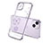 Ultra-thin Transparent Flowers Soft Case Cover for Apple iPhone 13 Mini Purple