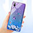 Ultra-thin Transparent Flowers Soft Case Cover for Huawei P20 Purple
