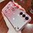 Ultra-thin Transparent Flowers Soft Case Cover for Samsung Galaxy S23 5G Red