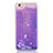 Ultra-thin Transparent Flowers Soft Case Cover T01 for Apple iPhone 6S Purple