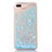 Ultra-thin Transparent Flowers Soft Case Cover T01 for Apple iPhone 7 Plus Sky Blue
