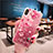 Ultra-thin Transparent Flowers Soft Case Cover T01 for Apple iPhone X Pink