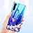 Ultra-thin Transparent Flowers Soft Case Cover T01 for Xiaomi Redmi Note 8T Blue