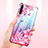 Ultra-thin Transparent Flowers Soft Case Cover T01 for Xiaomi Redmi Note 8T Pink