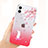 Ultra-thin Transparent Flowers Soft Case Cover T03 for Apple iPhone 11 Red