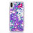 Ultra-thin Transparent Flowers Soft Case Cover T18 for Apple iPhone X Purple