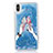 Ultra-thin Transparent Flowers Soft Case Cover T20 for Apple iPhone X Blue