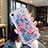 Ultra-thin Transparent Flowers Soft Case Cover T21 for Apple iPhone XR Blue