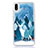 Ultra-thin Transparent Flowers Soft Case Cover T22 for Apple iPhone XR Blue