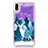 Ultra-thin Transparent Flowers Soft Case Cover T22 for Apple iPhone XR Purple