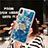 Ultra-thin Transparent Flowers Soft Case Cover T25 for Apple iPhone X Blue