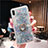 Ultra-thin Transparent Flowers Soft Case Cover T25 for Apple iPhone X Sky Blue